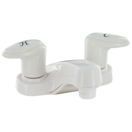Valterra BATHROOM FAUCET, 4IN, 2 LEVER, 1/4 TURN, PLASTIC, WHITE PF222201